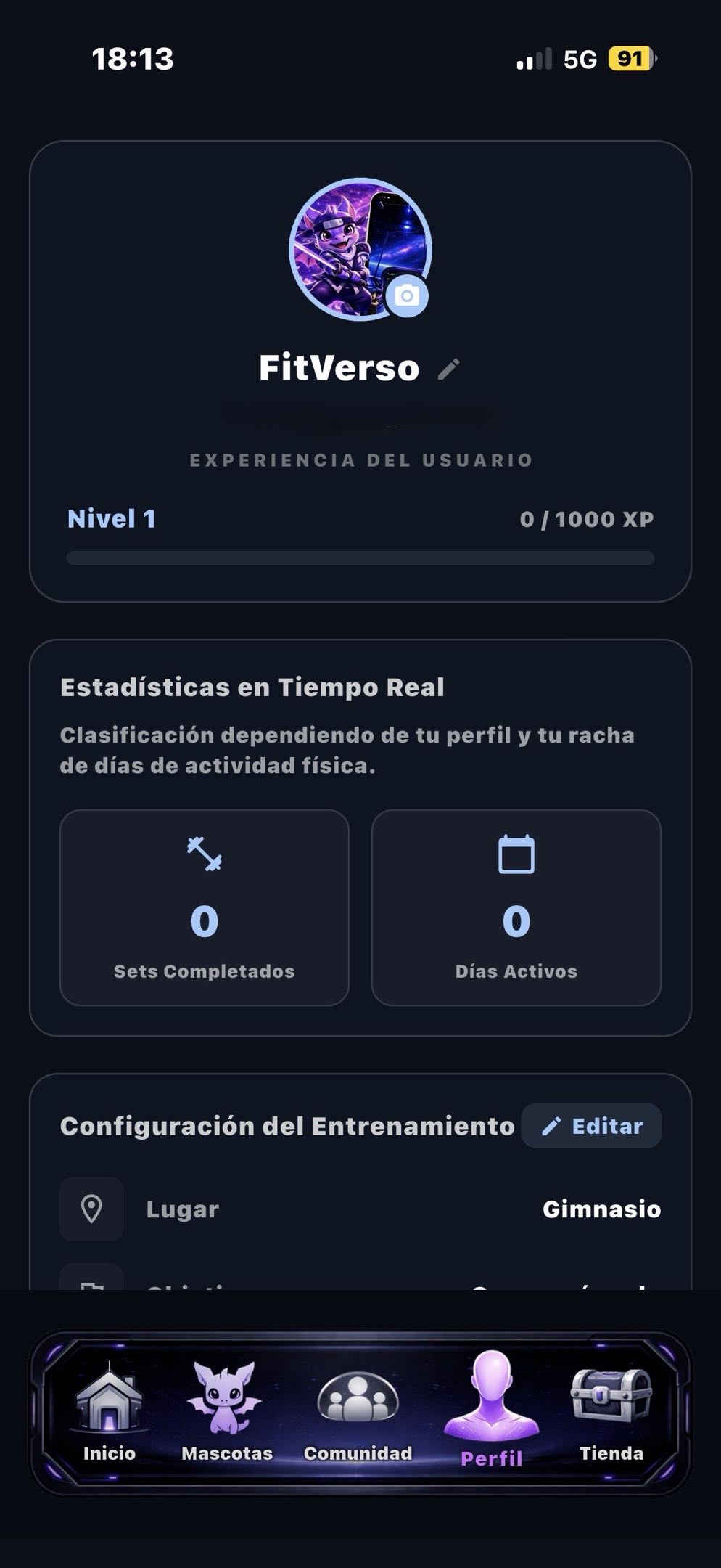 FitVerso — Progresión RPG
